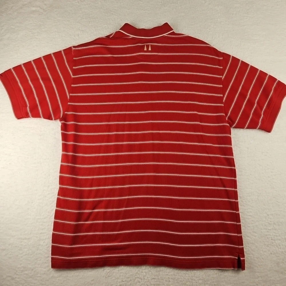 Vintage Greg Norman Short Sleeve Cotton Polo Shirt Red Ribbed Knit Sz‎ XL